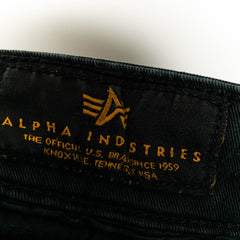 Alpha Industries Black Zip Up Slim Fit Jeans Mens US34