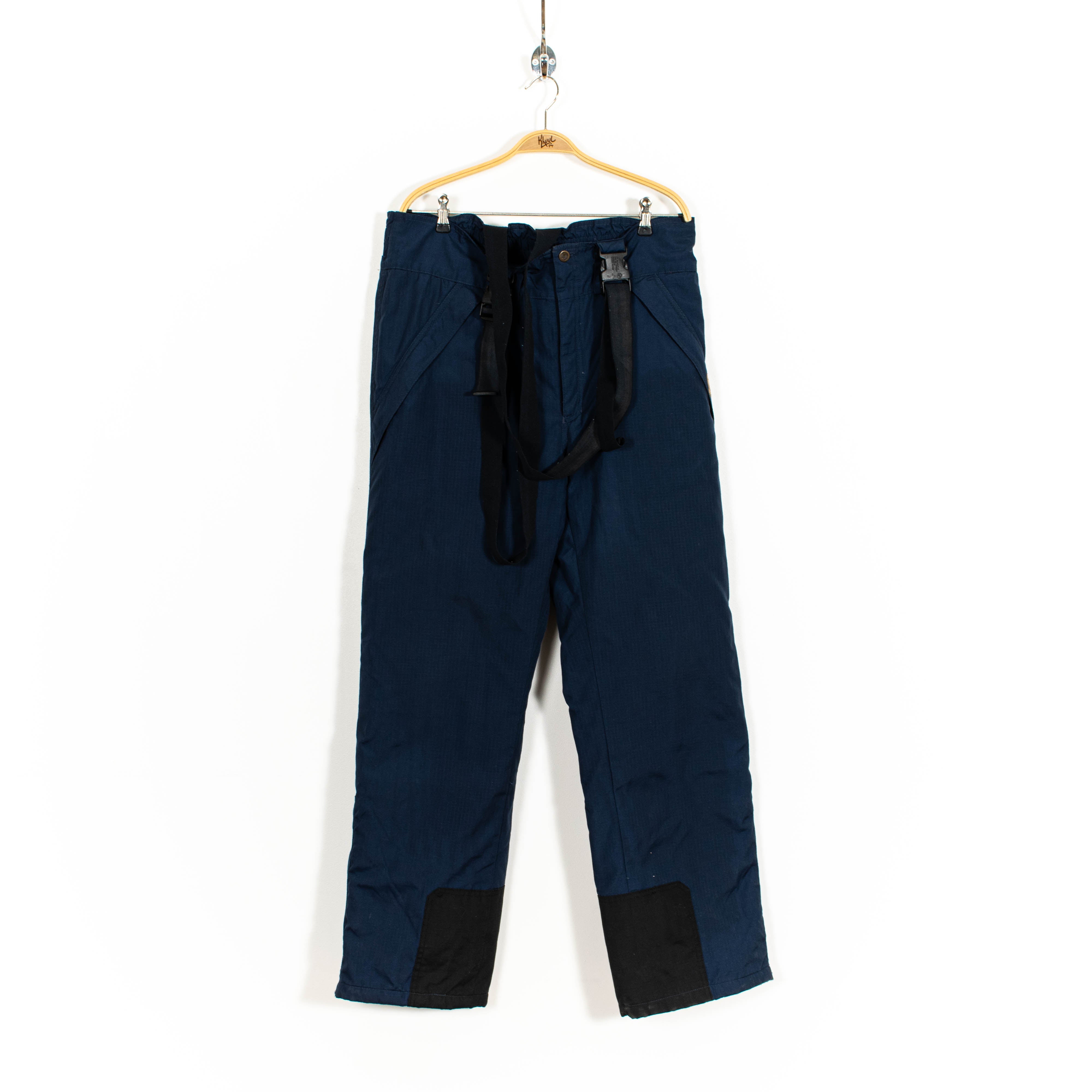 Fjallraven Dark Blue Suspenders Zip Up Pants Mens US35