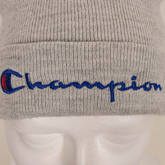 Champion Logo Embroidery Grey Beanie Unisex One Size