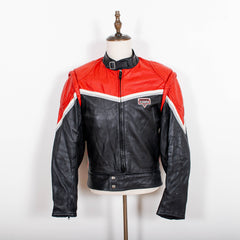 Vintage Jofama Multicolor Leather Zip Up Biker Jacket Mens S