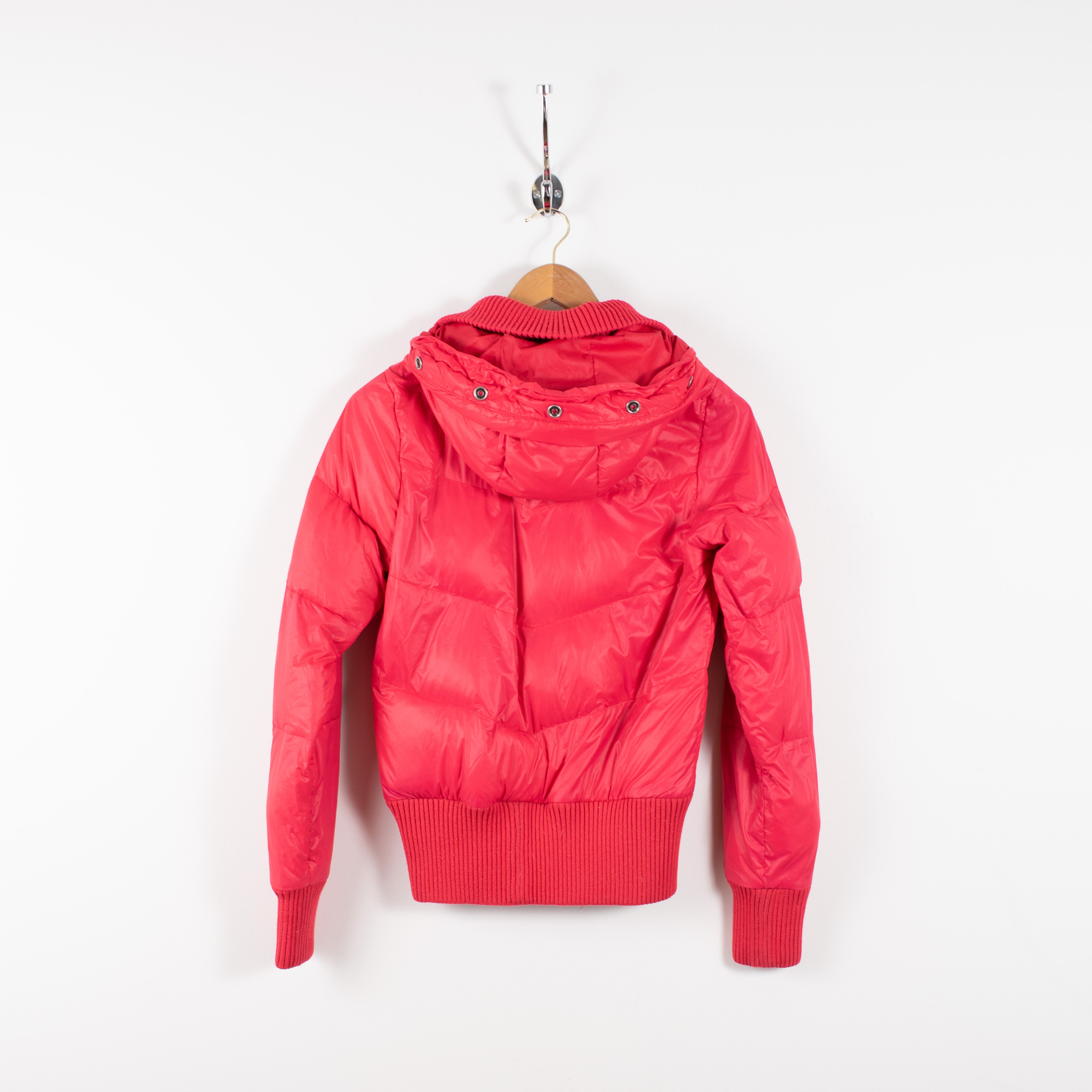 Nike Red Down Zip Up Hooded Puffer Jacket Women's XS