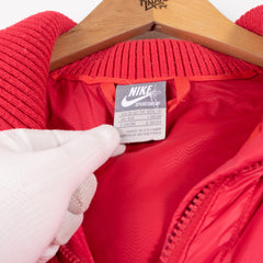 Nike Red Down Zip Up Hooded Puffer Jacket Women's XS