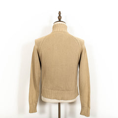 Vintage KappAhl Beige Knit Zip Up Sweater Womens S