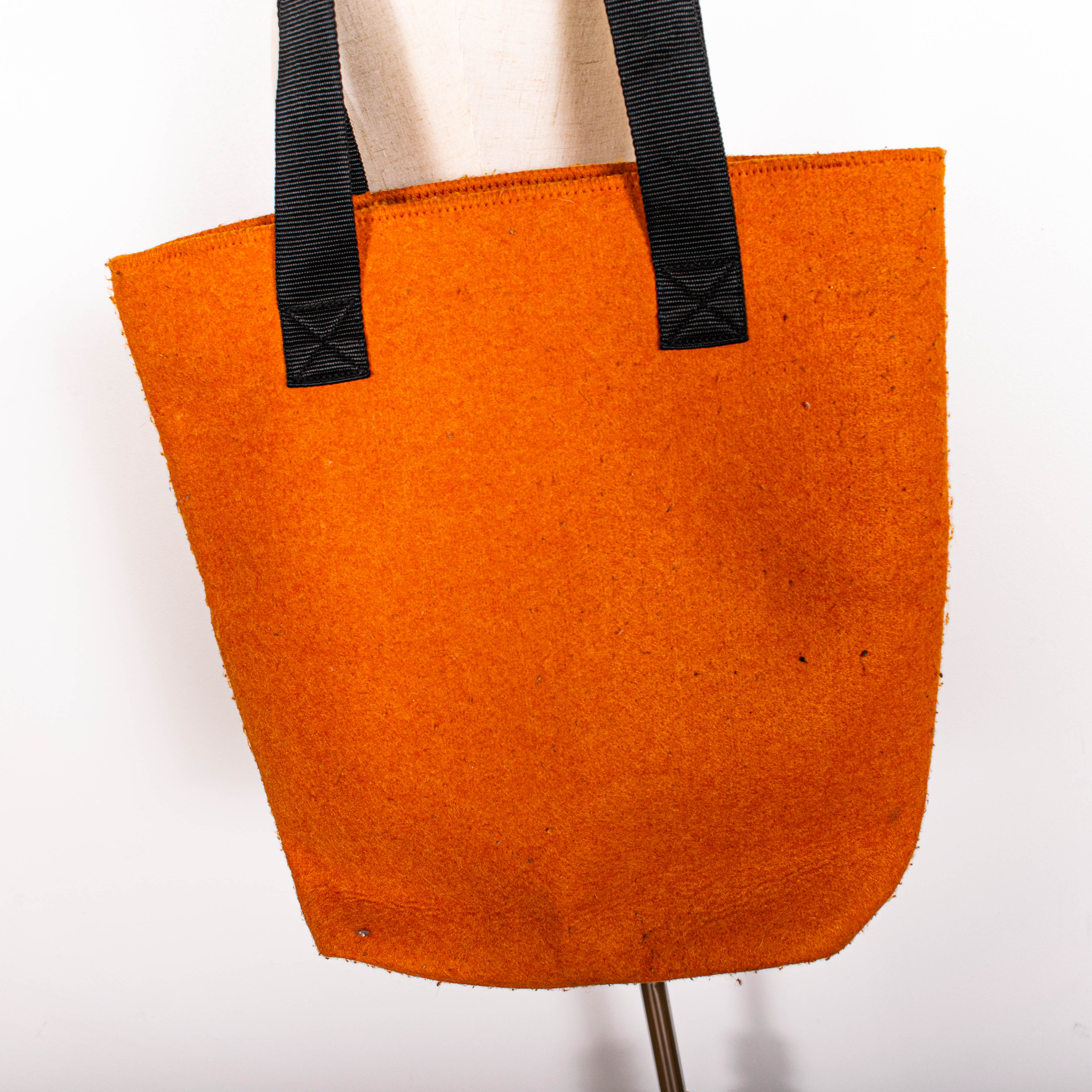 Vintage Eastpak Orange Canvas Tote Bag, Unisex, Striped Detail, Trendy