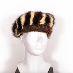 Vintage Beige Brown Fur Warm Winter Hat