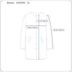 Vintage Barbour Grey Microfibre Zip Up Long Jacket Mens XL
